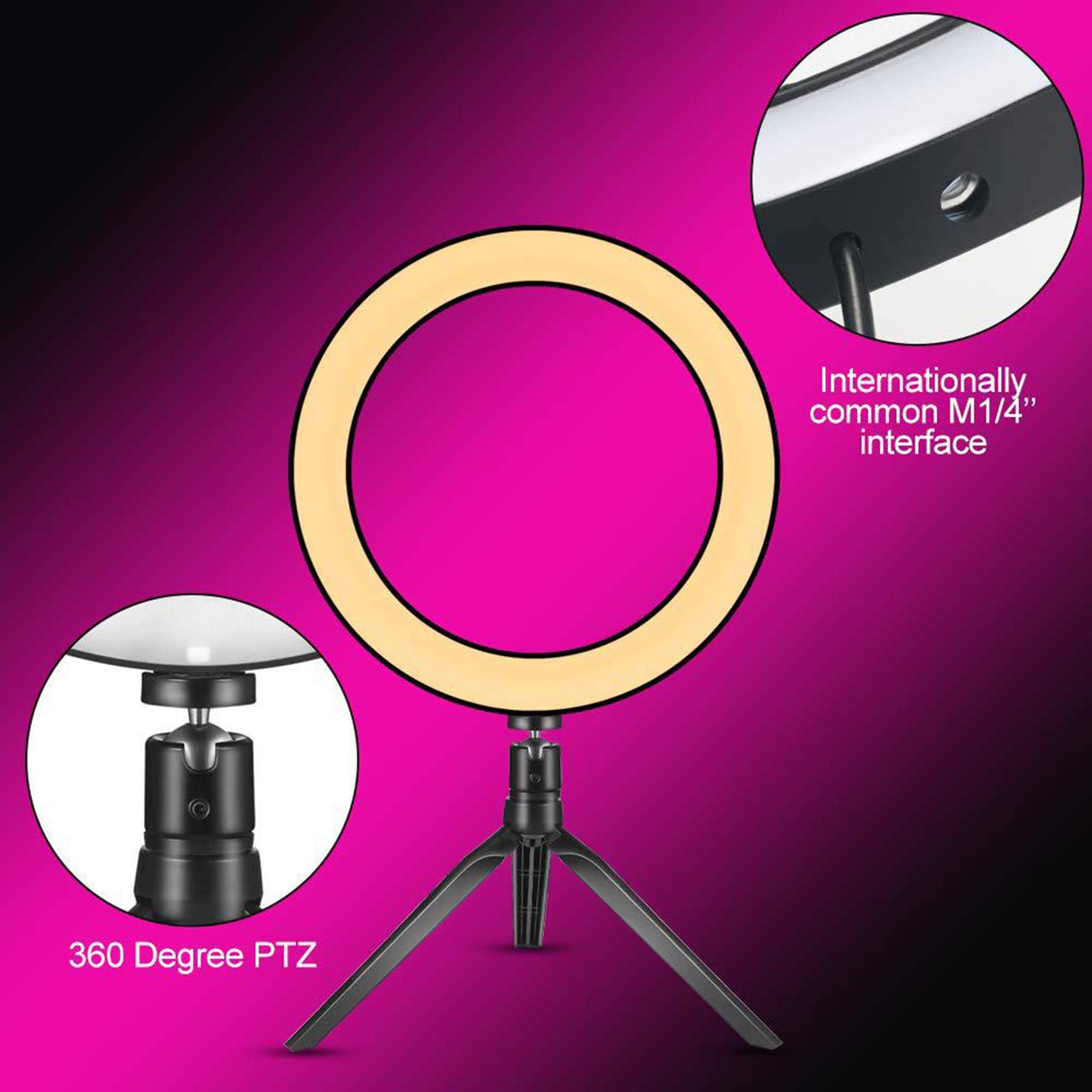 Luce ad Anello da 10" Ring Light LED con Porta Telefono e Stativo Treppiede, Luce per Selfie 3 modalità Colore 11 Livelli di Luminosità per Youtube, TIK Tok,Trucco, Fotografia
