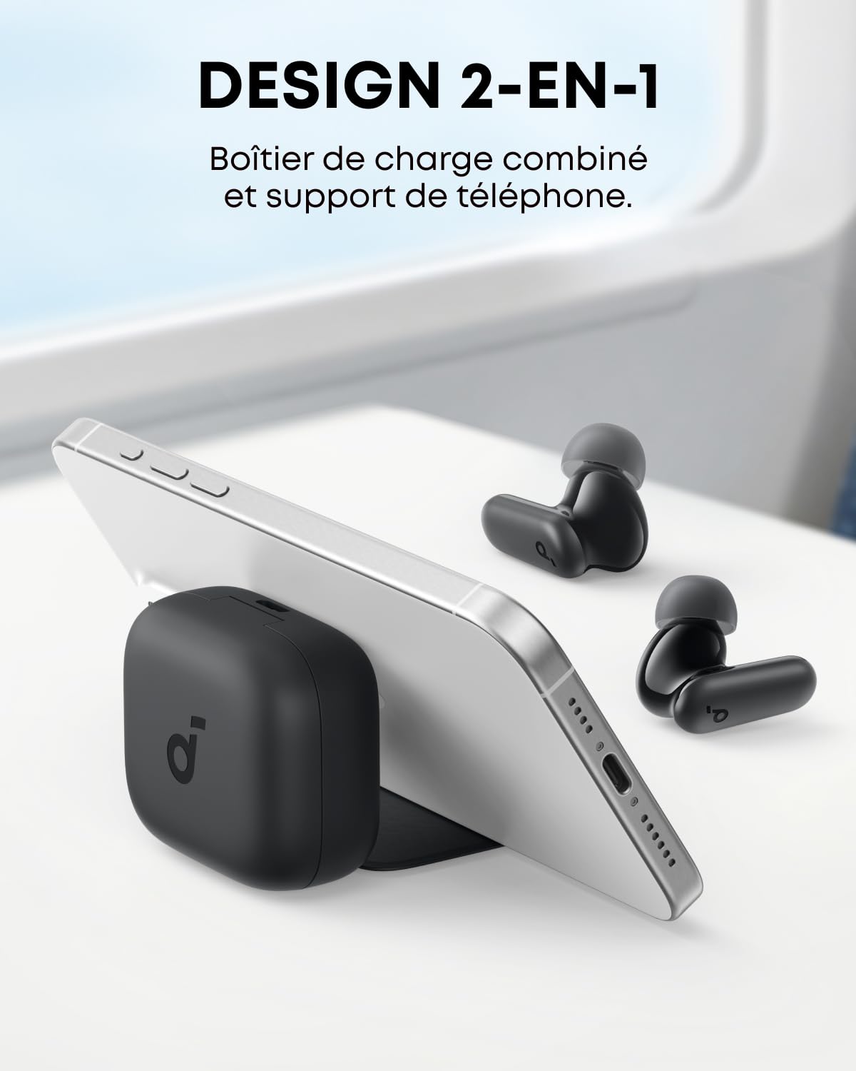 Soundcore Ecouteurs Bluetooth sans Fil P30i by Anker, Écouteurs sans Fil Reduction de Bruit Forte et Intelligente, Basses Puissantes, 45H d'autonomie, Étui 2-en-1 et Support pour téléphone, IP54