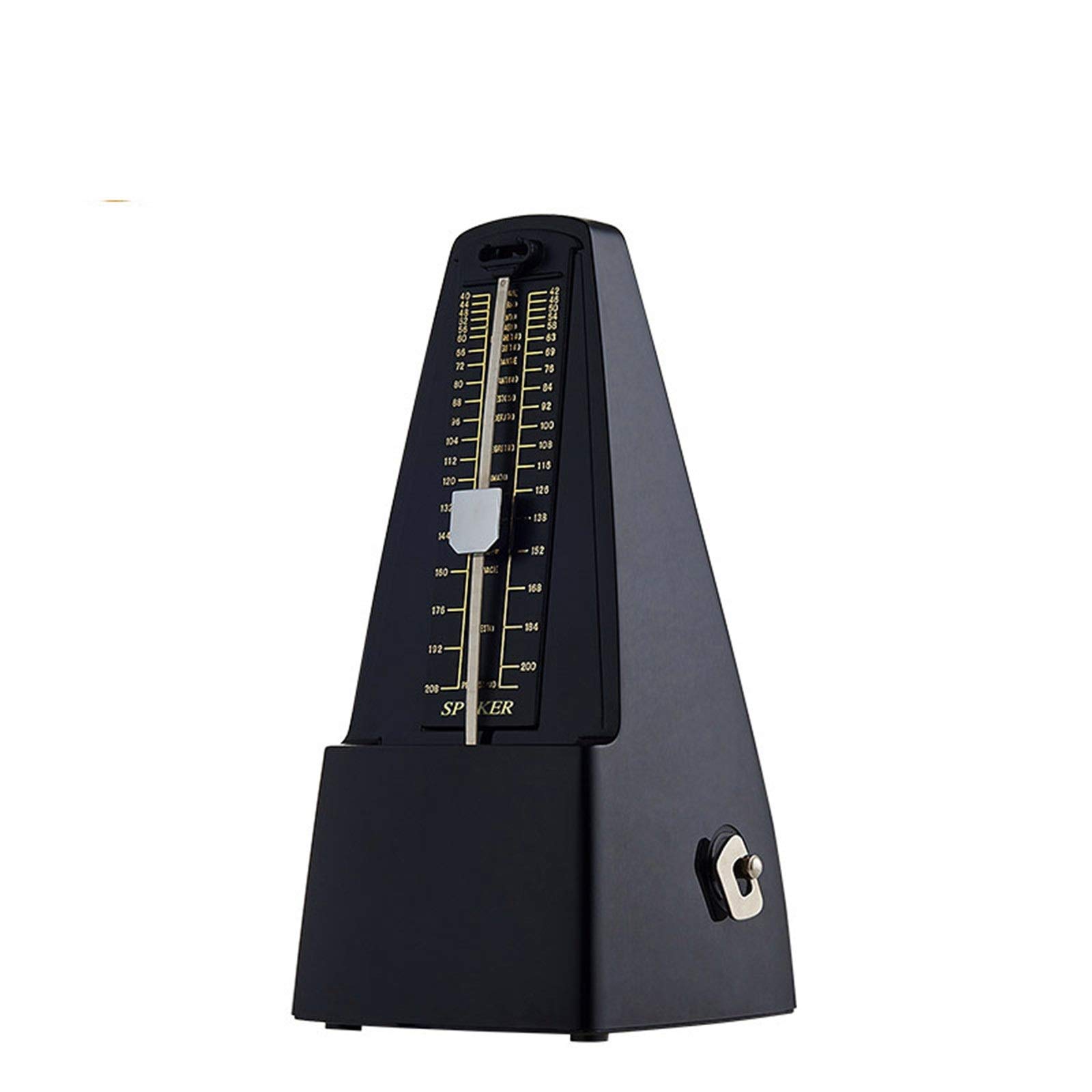 Mechanisches Metronom, Musikinstrumente, traditionelle Pyramidenform, aufziehbares Metronom Stimmgerät, 40 ~ 208 bpm, Pendel in Bewegung (Farbe: schwarz)
