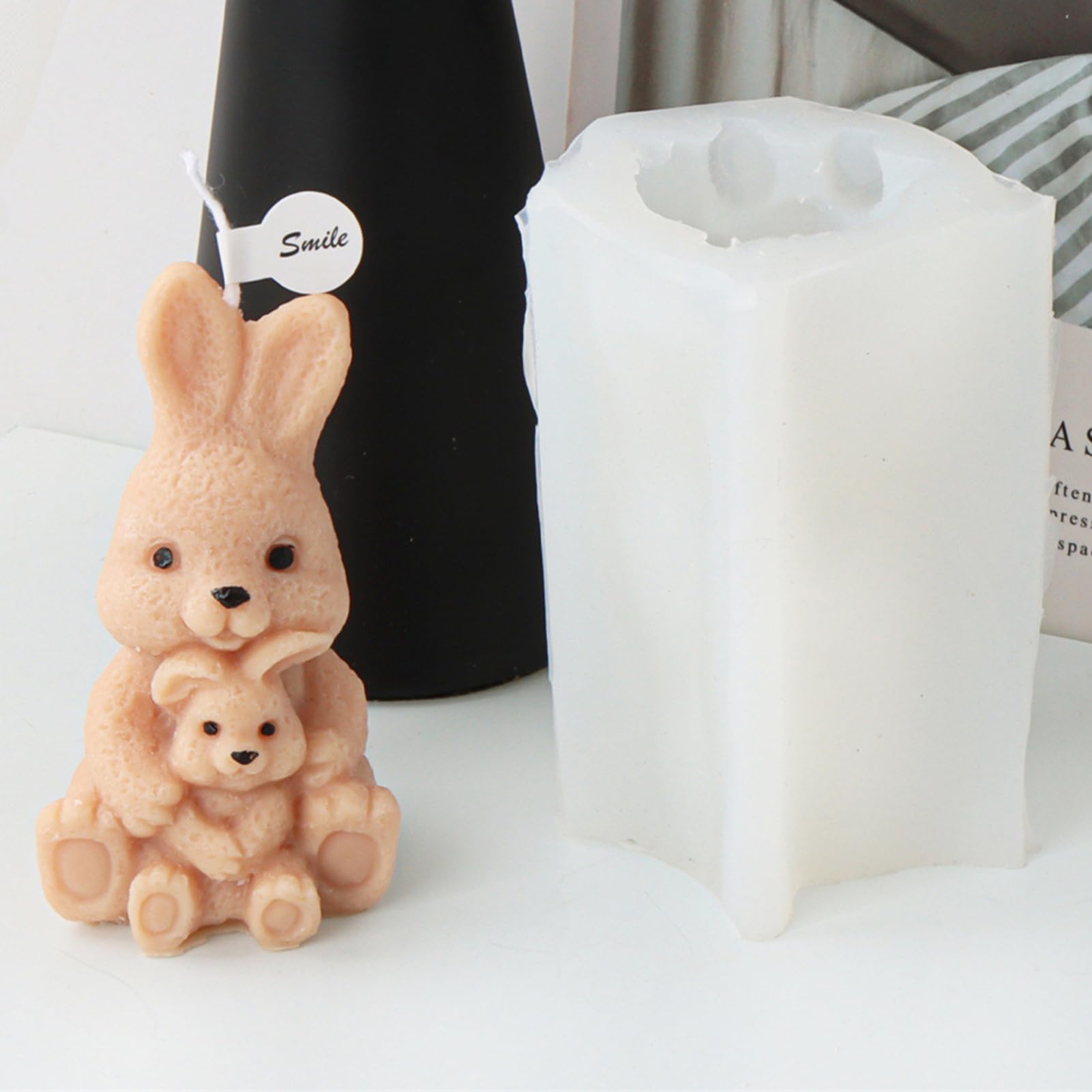 2D Reliëf Bloem Bunny Geurkaars Siliconen Mal Pasen 2D Reliëf Bloem Bunny Geurkaars Siliconen Mal Pasen