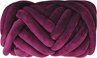 Arm Knit Yarn for Easy Fast Hand Knitting Chunky Braided Knot Throw Blanket Pillow, 4.7 lbs Velvet Purple Soft Washable Bu...