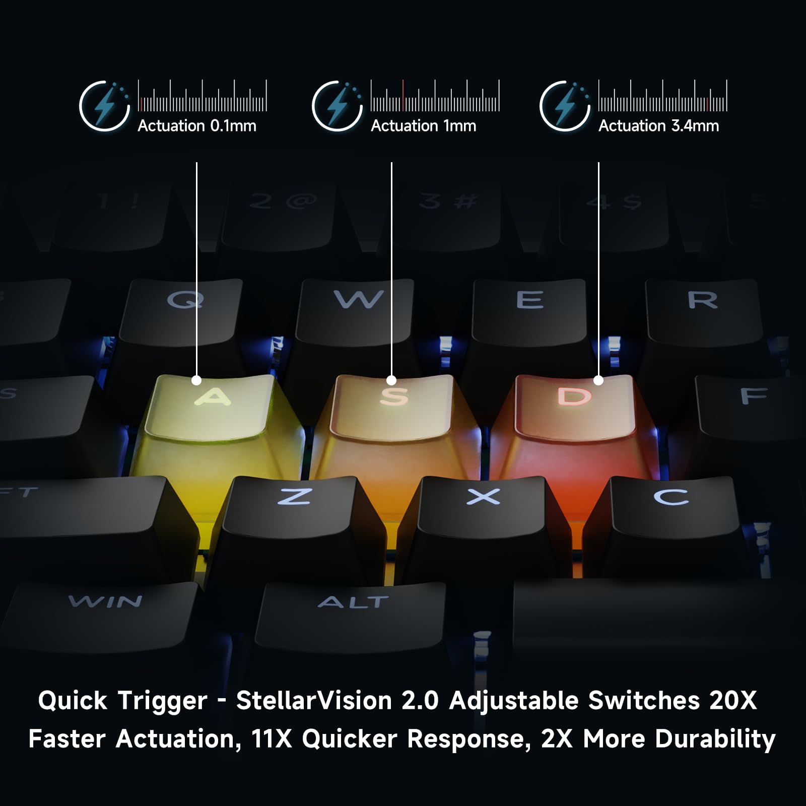 MCHOSE ACE60 Pro HE 8000Hz Rapid Trigger Tastatur, 0,01 mm RT Genauigkeit, 60% kabelgebundene Gamer-Tastatur mit Magnetschalter, einstellbare Betätigung, SOCD und Schnapptaste, Schwarz
