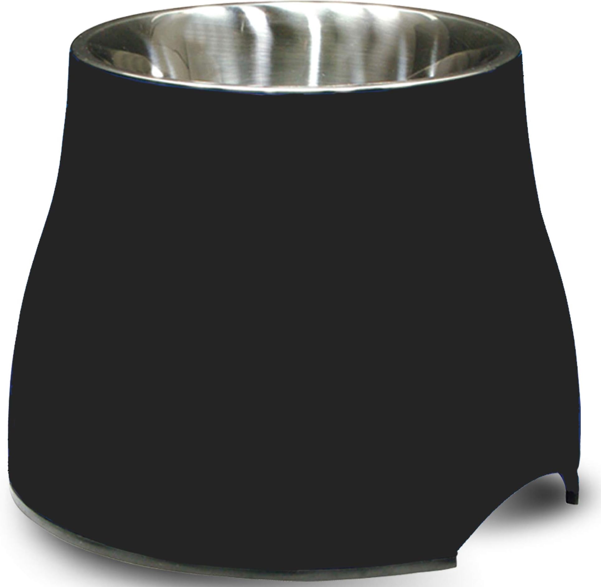 Dogit Elevated Dog Bowl, Stainless Steel Dog Food and Water Bowl for Small Dogs, Black, 73744
