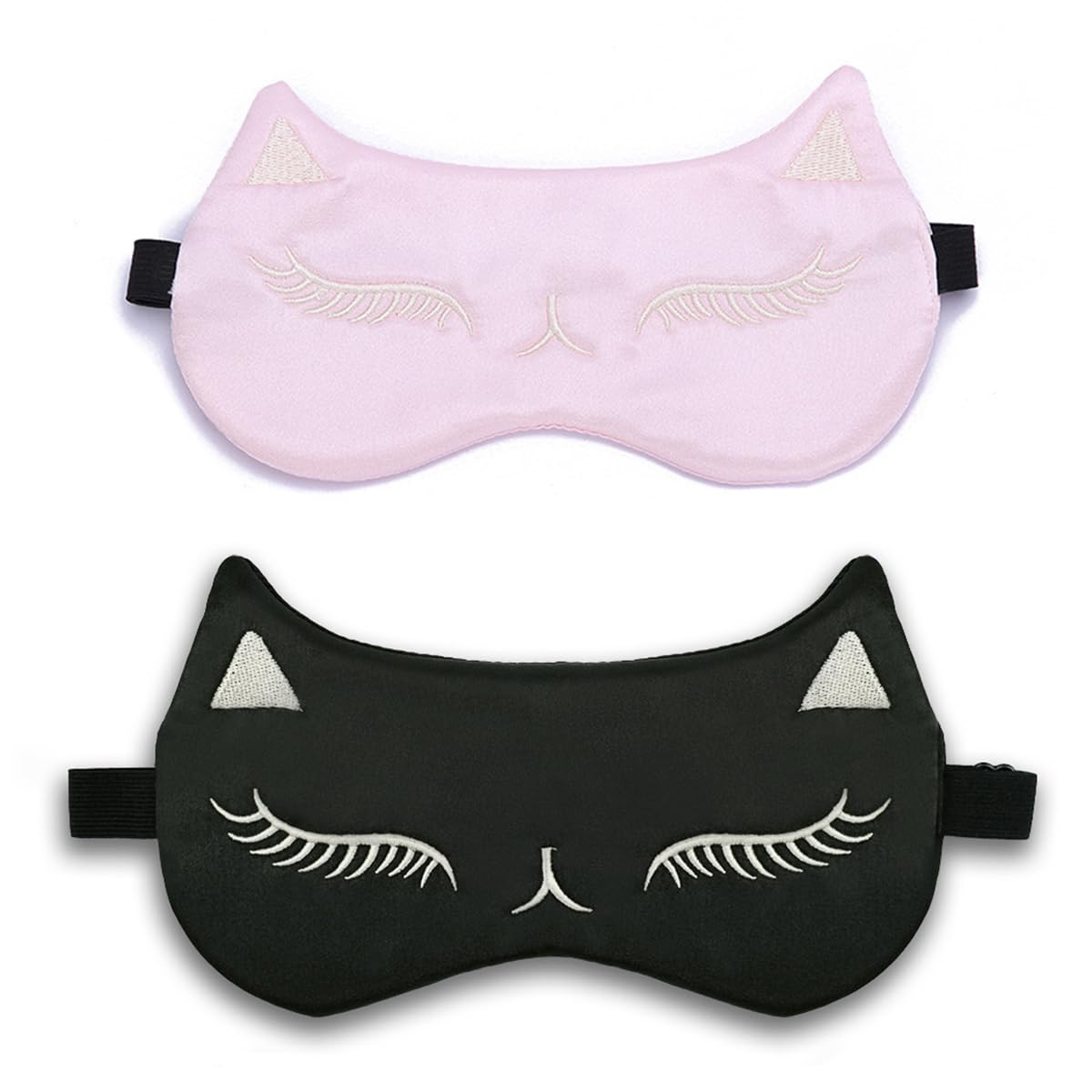 2pcs Antifaz para Dormir Mujer y Hombre, 100% Anti-Luz Máscara de Dormir Sin Presión Ocular - Diseño Ergonomico 3D Las Pestañas y Los Movimientos Oculares, Ultrasuave & Cómodo Sleep Mask