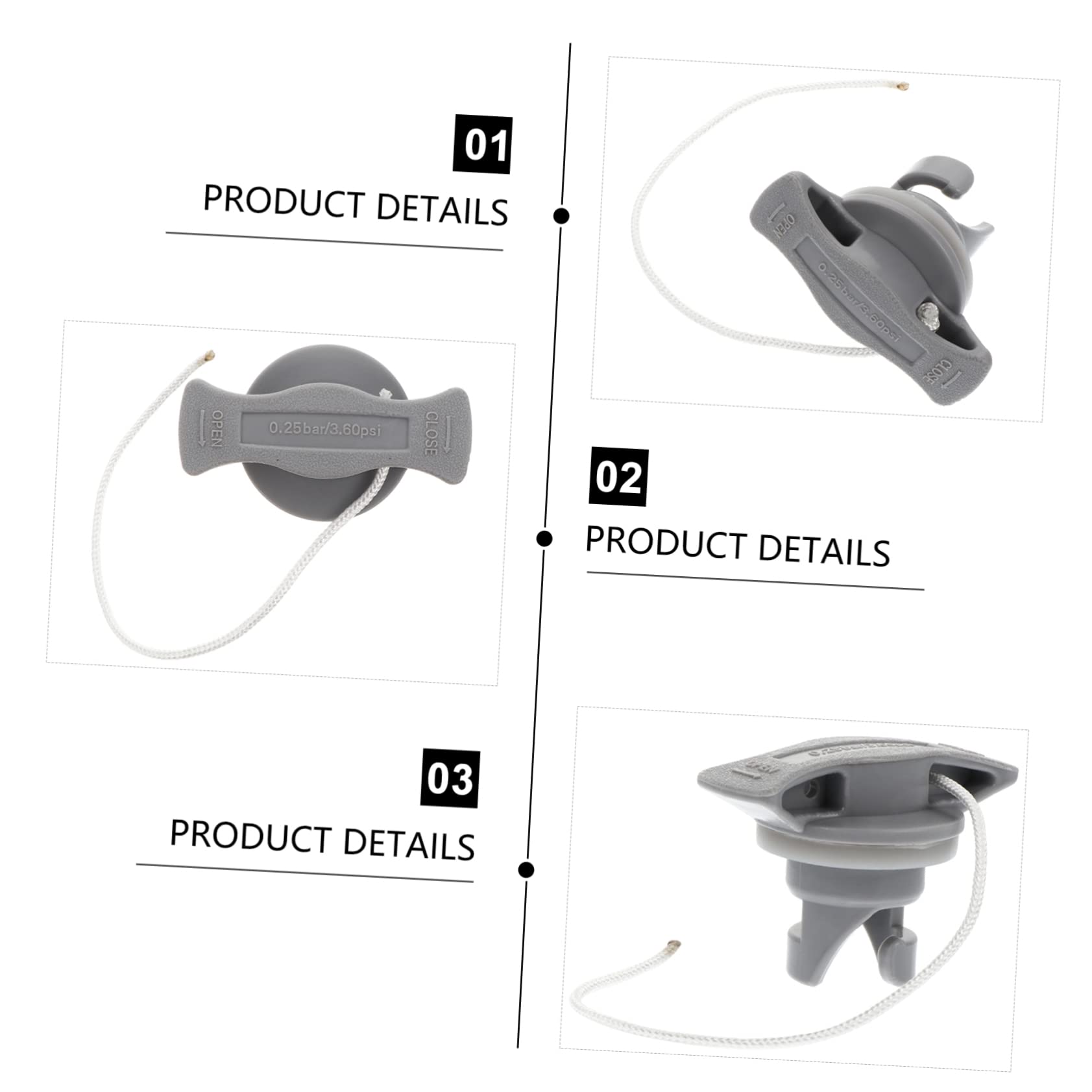 VANZACK 20pezzi Valvole per Canoe e Kayak Coprivalvole Gonfiabili con Design Portatile e Facile Installazione Adatte per Barche Canoe e Accessori Nautici