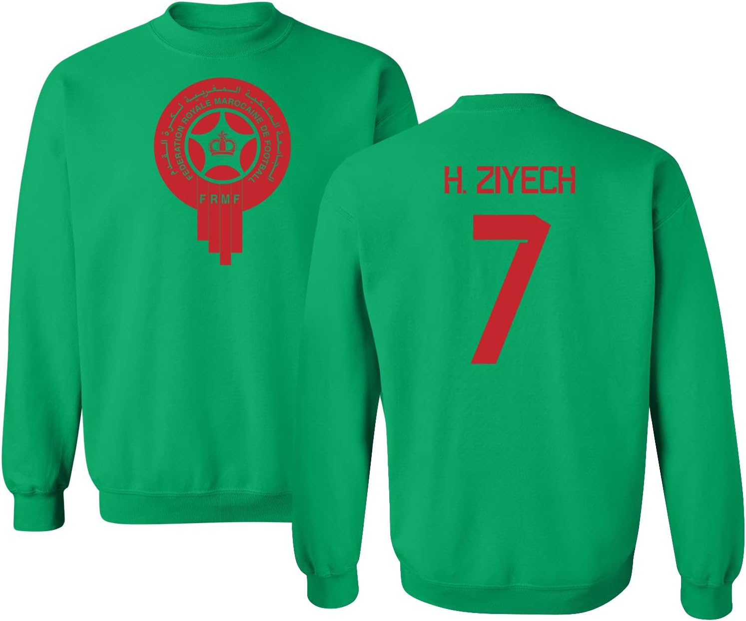 FLAURA Morocco Soccer #2 Hakimi World Football Fans Adult Crewneck Sweater