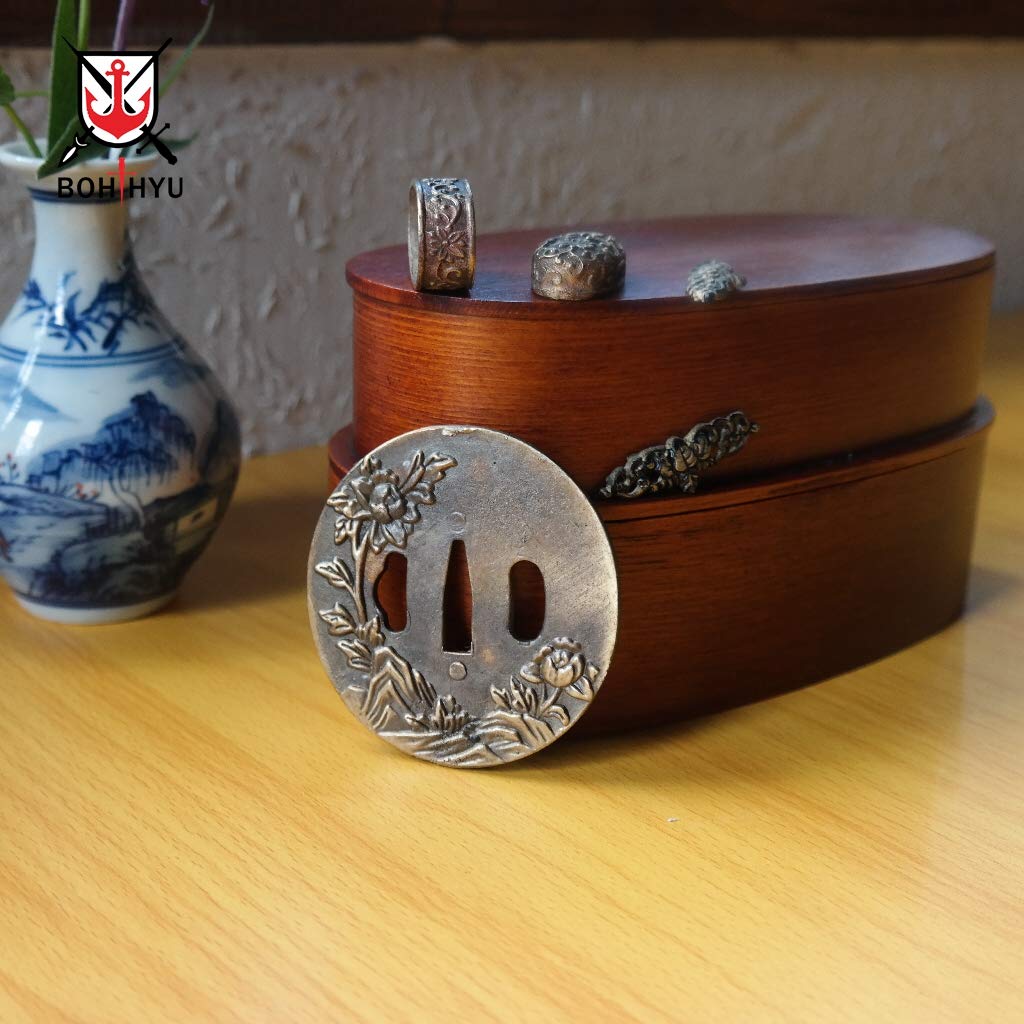 Boyu Japanese Samurai Sword KOSHIRAE–TSUBA FUCHI KASHIRA MENUKI Antique Copper 01-15
