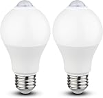 Motion Sensor Light Bulbs - 9W (60W Equivalent) E26 Motion Activated LED Light Bulb 5000K Daylight Dusk to Dawn Security Bulb Auto On Off Indoor Outdoor for Front Door Porch Basement Closet(2 Pack)