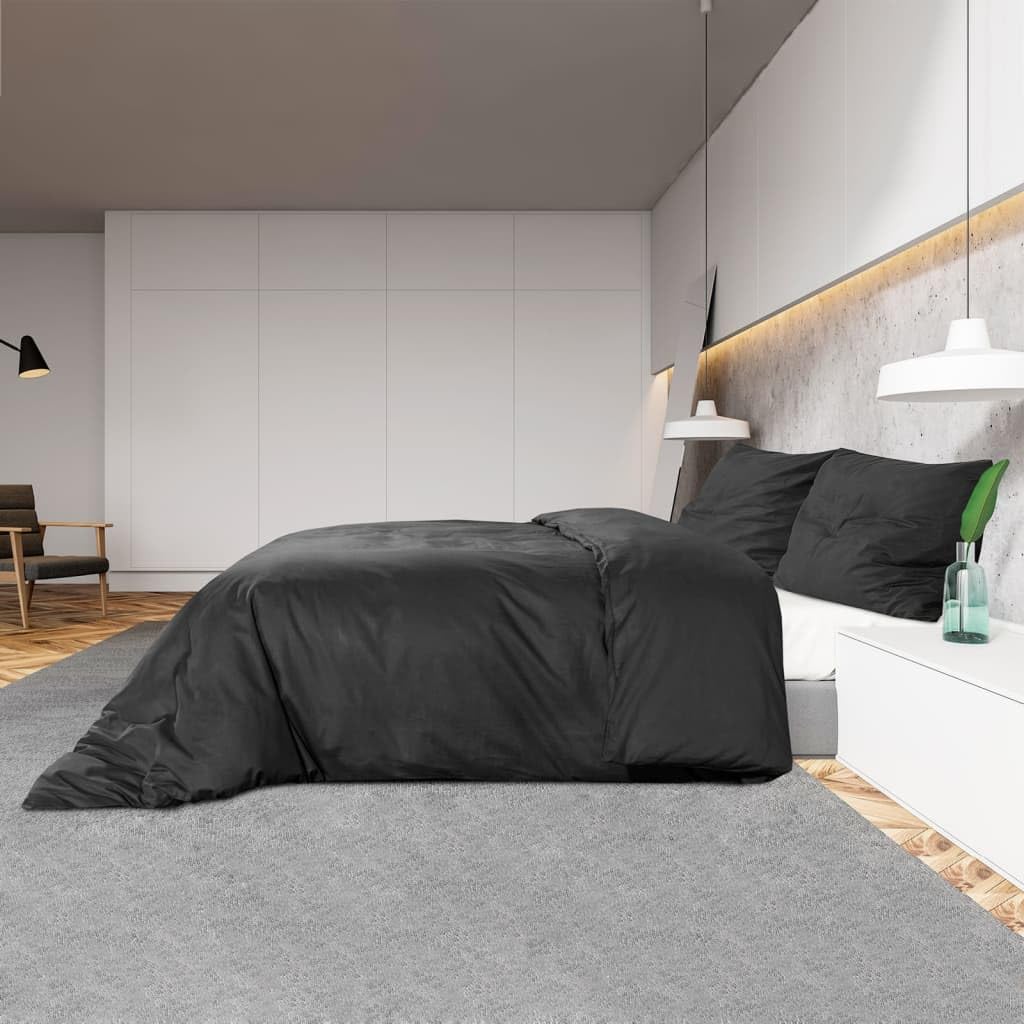 Generico Set Copripiumino Nero 240x220 cm in Cotone,Casa e Giardino,Biancheria,Lenzuola e Coperte,Copripiumini-136112