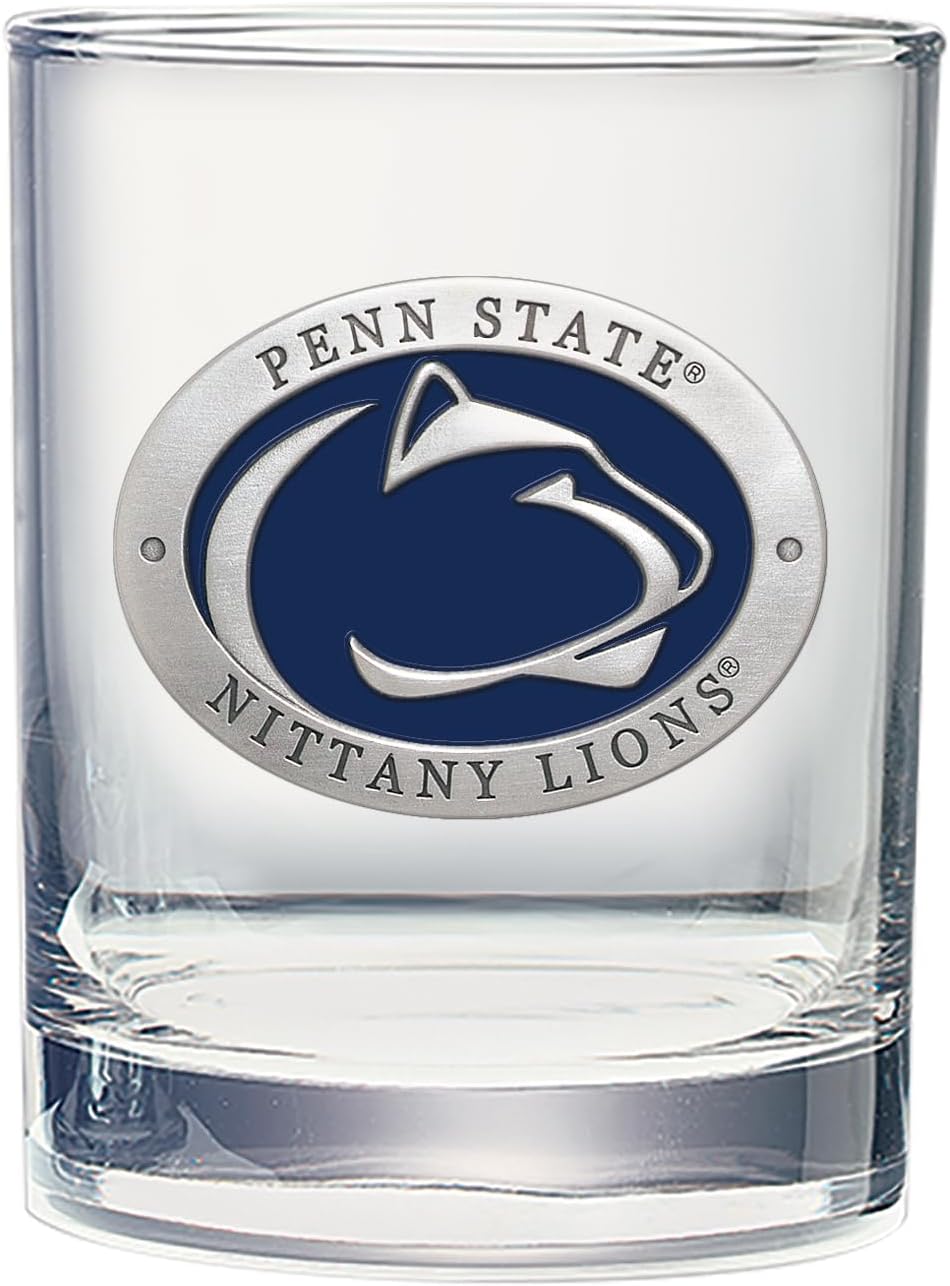 Penn State Nittay Lions Double Old Fashion | Double Rocks Glass 14 OZ for Liquor | Expertly Crafted Pewter Glass