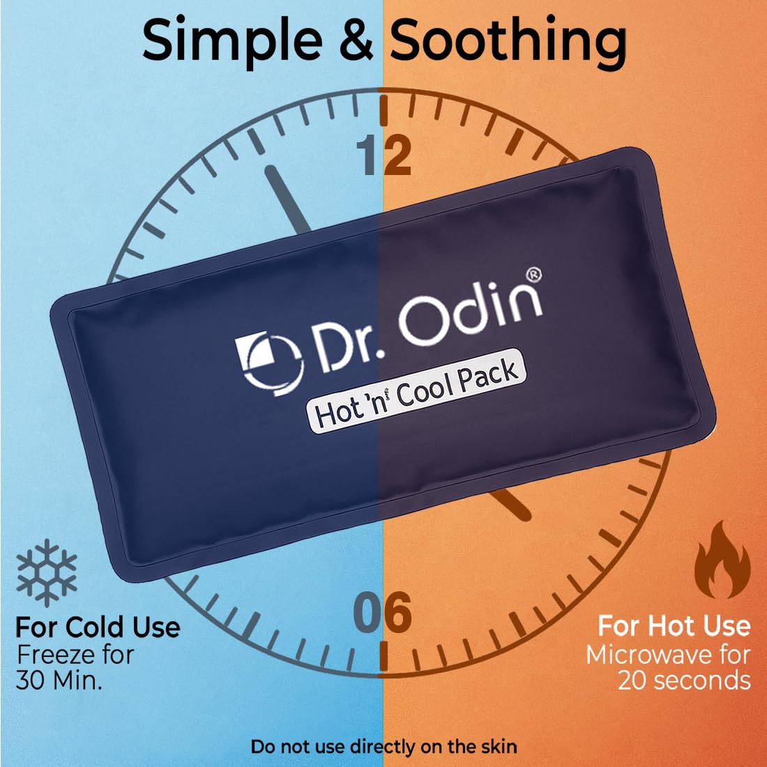 Dr. Odin Reusable Hot and Cold Pack for Pain Relief with Washable Cotton Cover and Adjustable Strap, Microwaveable Gel Pack, Icepack (Nylon) — Amazon image 4