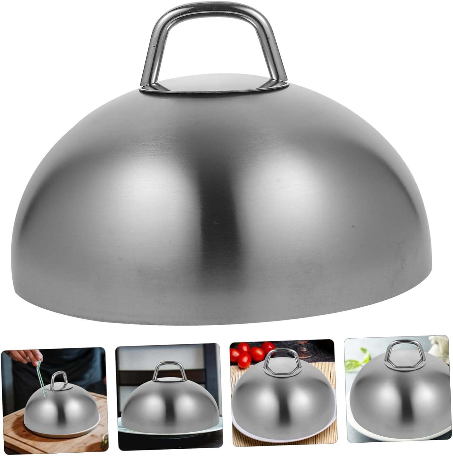 Stainless Steel Oil Food Dome Steak Cover for Restaurants Easy Grip Handle Versatile Cooking Tool to Keep Food Clean and Hot