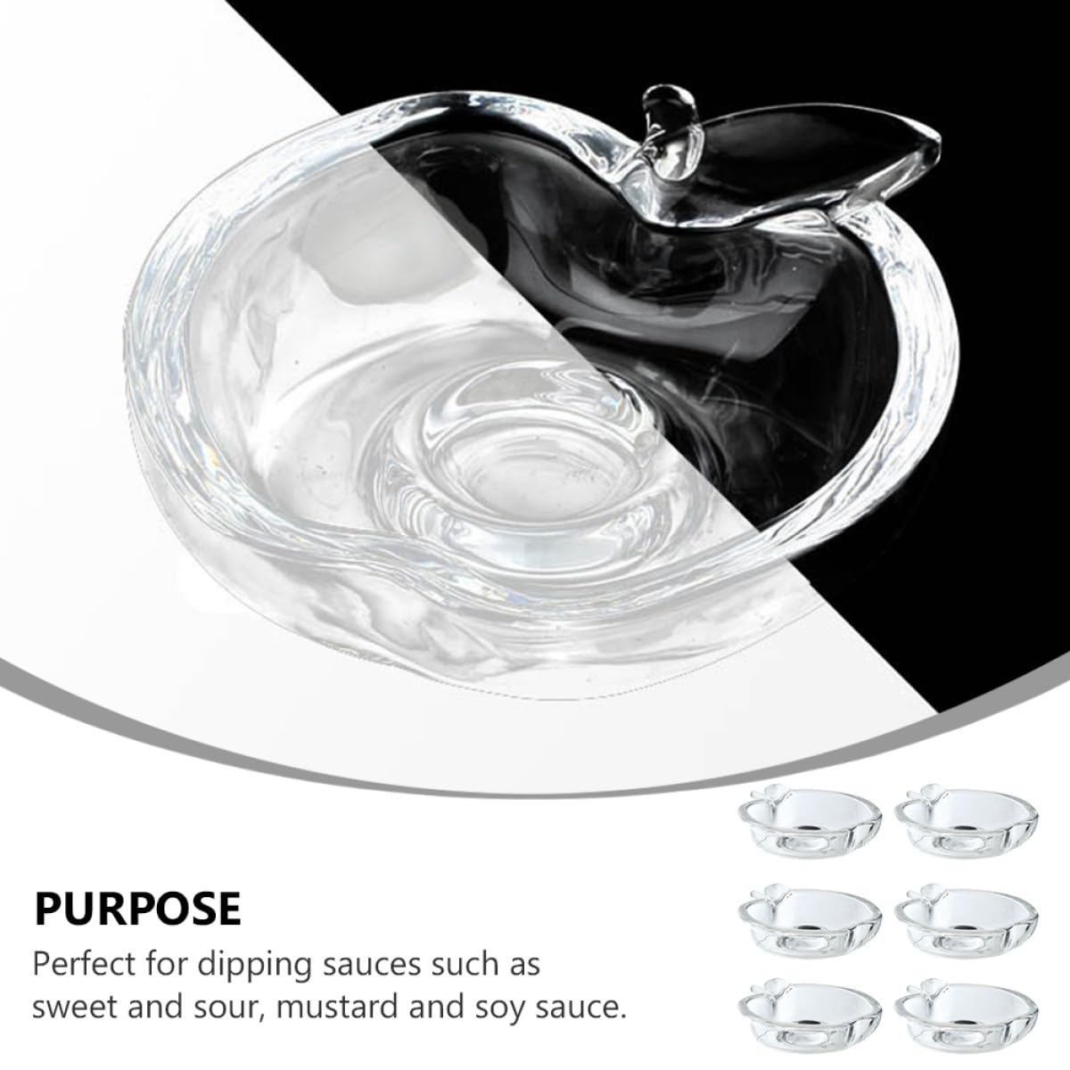 Assiette à Tremper Multifonction Petite Soucoupe, 6 Pièces en Verre
