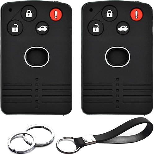 2 unidades para Mazda CX-7 CX-9 MX-5 Miata RX-8 Smart Card 4 botones llavero funda protector llavero entrada sin llave soporte remoto