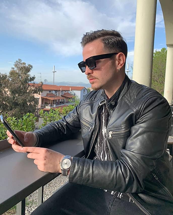 VANLINKER Thick Square Sunglasses for Men Women Retro