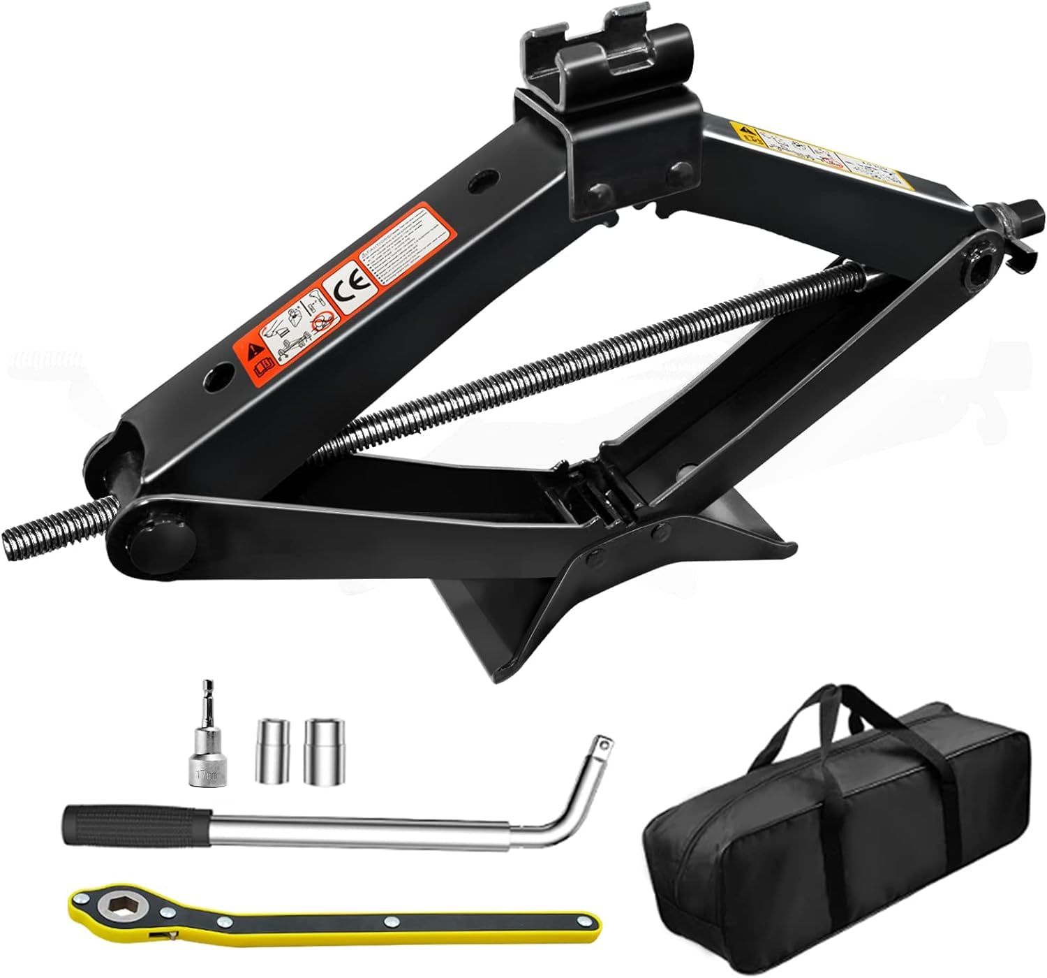 Max - Gato hidráulico de 2.5T con manivela de mano, múltiples accesorios, gato de tijera para autos/SUV/MPV Max 2.5T