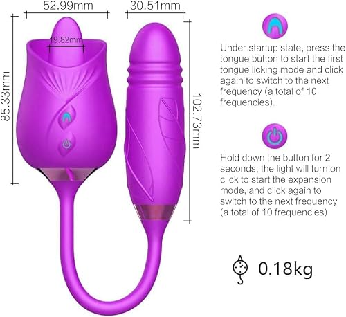 Rose Adult Tool for Women 2024 with Tongue Toy 10 Speed Adult Toys Waterproo Automatic Electric Adult Tools Machine Pleasure Training Sets (D*523)