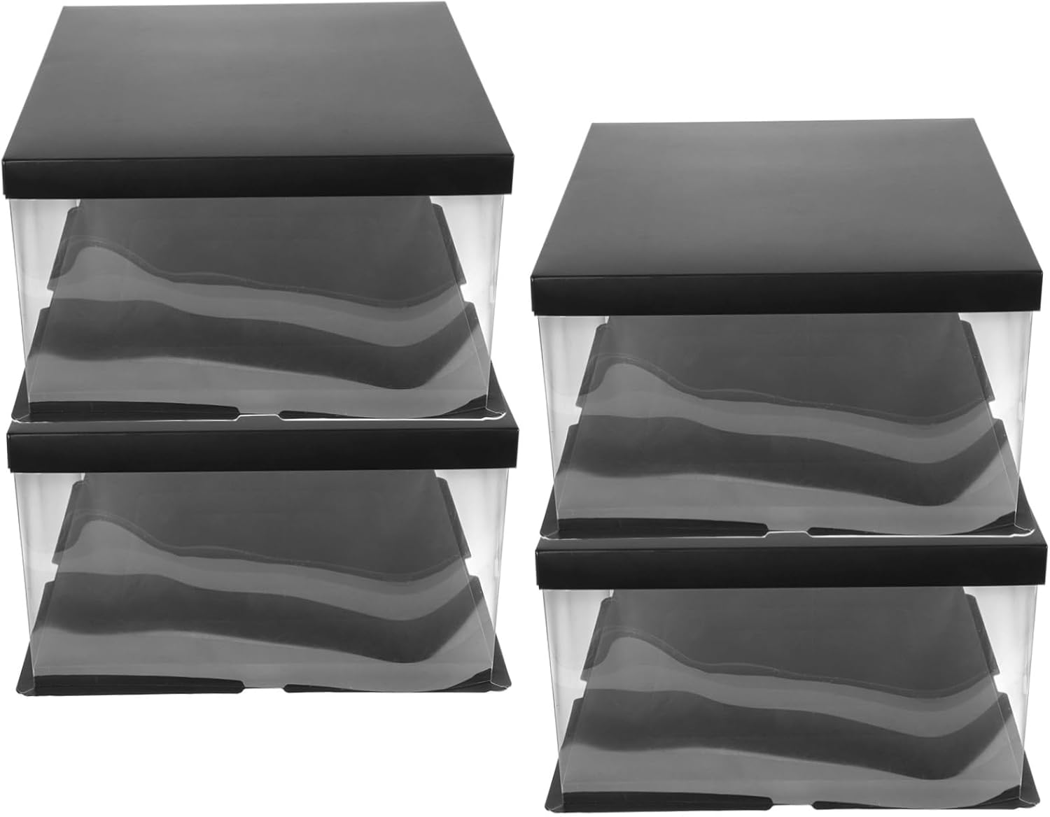 4pcs Cake Carrier Box Portable Cake Container for Birthdays Weddings for Sweets Cookies and Pastries Stable Food-grade Material Easy Assembly