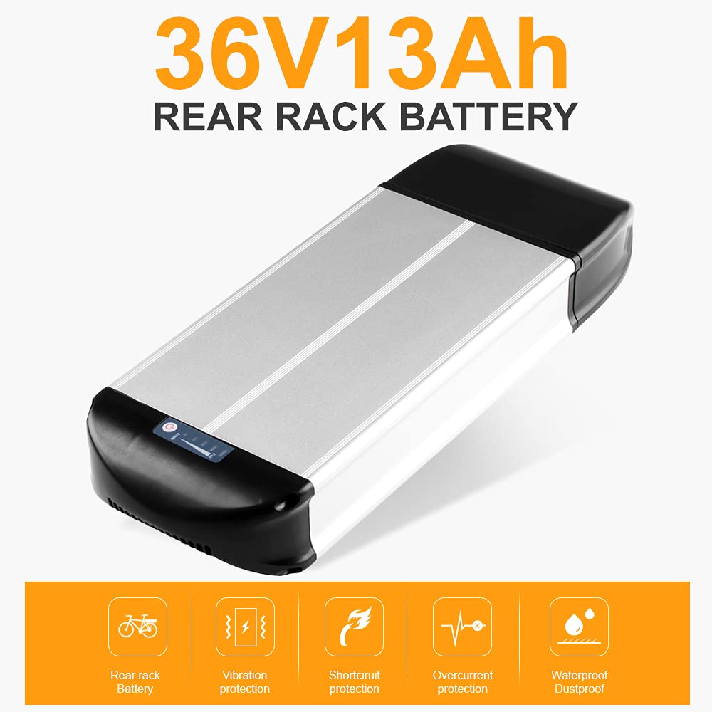 SEASON 36V Ebike Batterie avec Porte-Bagages 13Ah / 14.5Ah / 15.6Ah / 16Ah / 17.4Ah Lithium-ION Battery vélo électrique pour kit de Conversion 250-1000W
