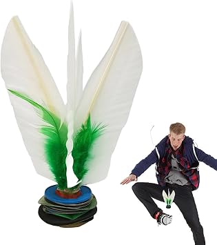 Kick Shuttlecock Handwheel Plume | White Plumes for Foot Sports Outdoor Toy Game, Fitness Entertainment, Beach Backyard Play, Party Family Activity, Outdoor