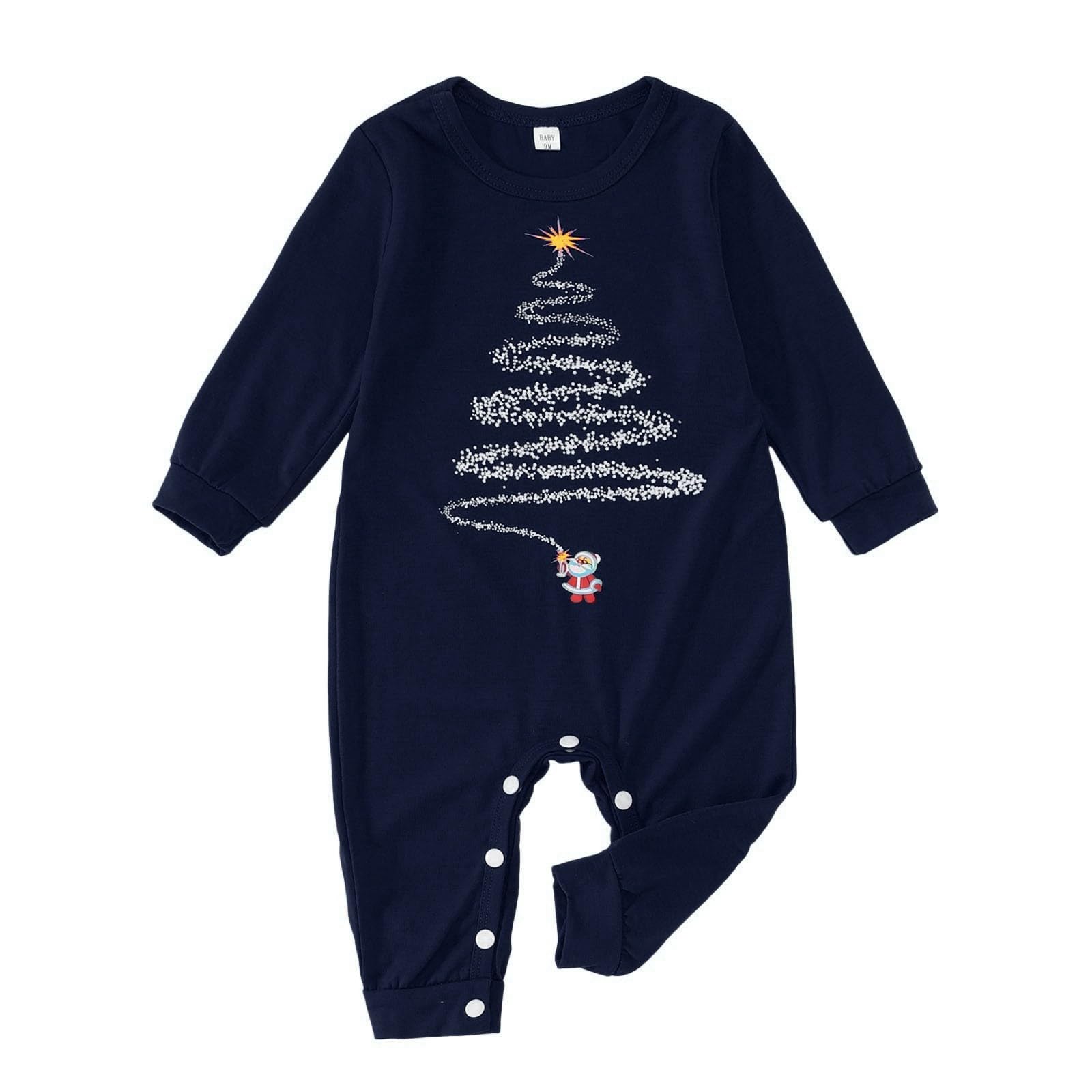Kobilee Pigiama Natale Famiglia Elegante Maglietta a Maniche Lunghe e Pantaloni Invernale Sleepwear Natalizi Abbinato Coppia Stampato Set Pigiama Natalizio Famiglia per Mamma Papà Bambino