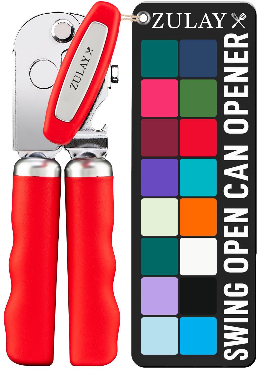 Zulay Kitchen Stainless Steel Swing Open Manual Can Opener Comfortable Grip