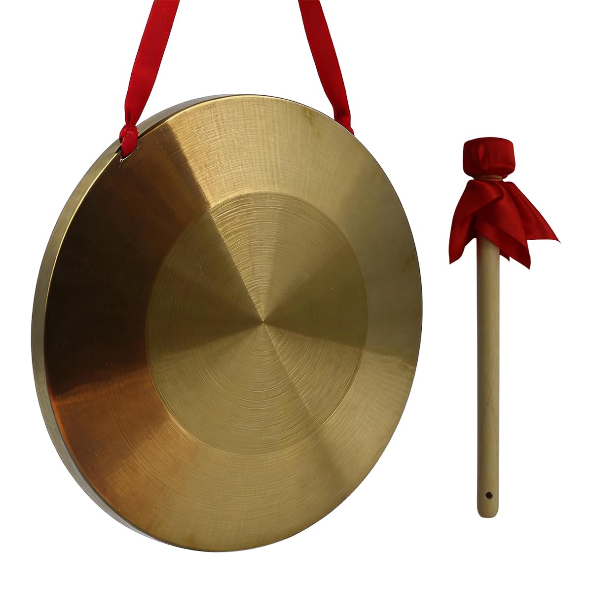 Hand Gong Becken 32 cm Messing Kupfer Gong Kapelle Oper Schlaginstrument mit rundem Spielhammer