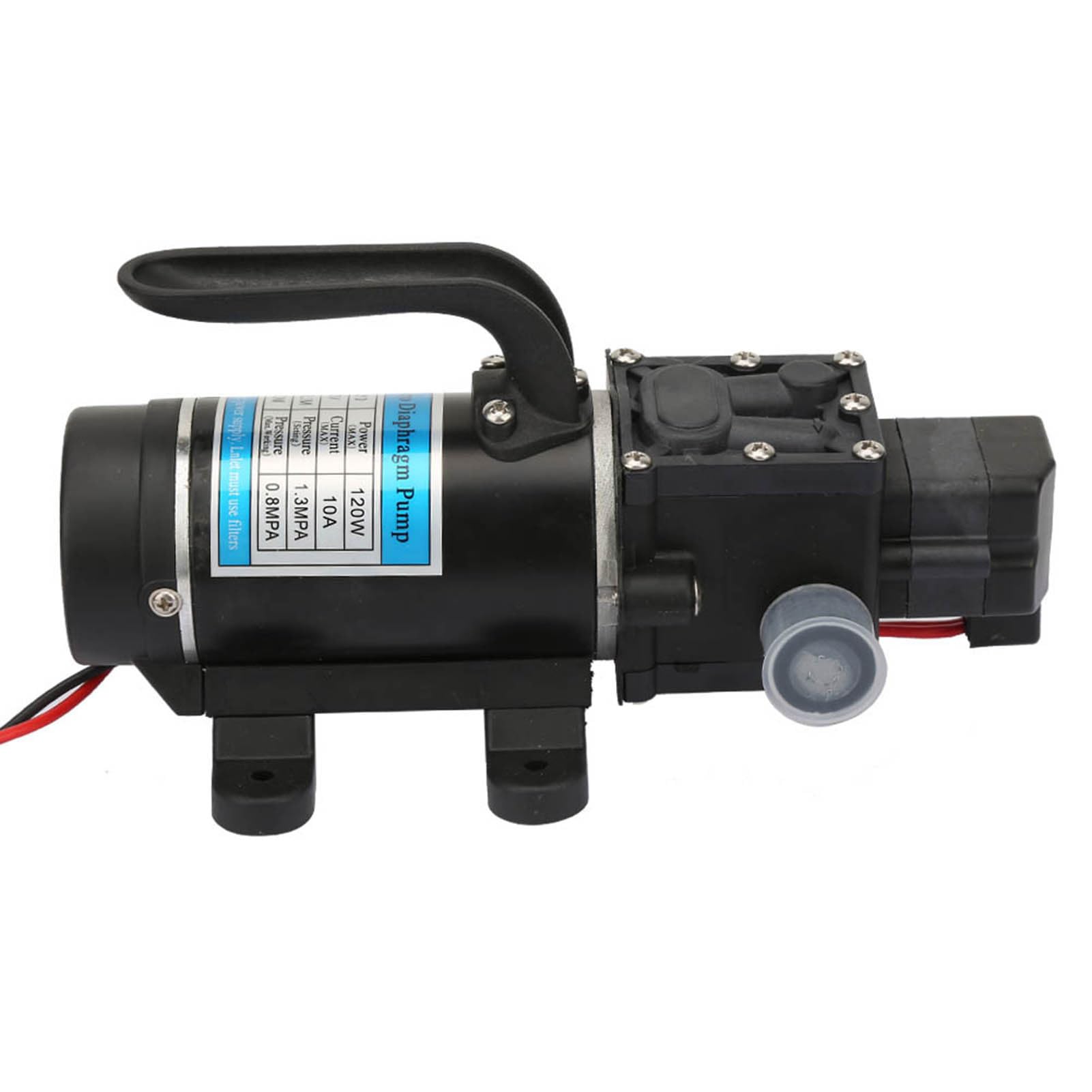 Bomba de Agua Eléctrica 12V 120W Autocebante de Membrana 10L/M Alta Presión Silenciosa para Lavadoras de Ropa Hogar Industrial