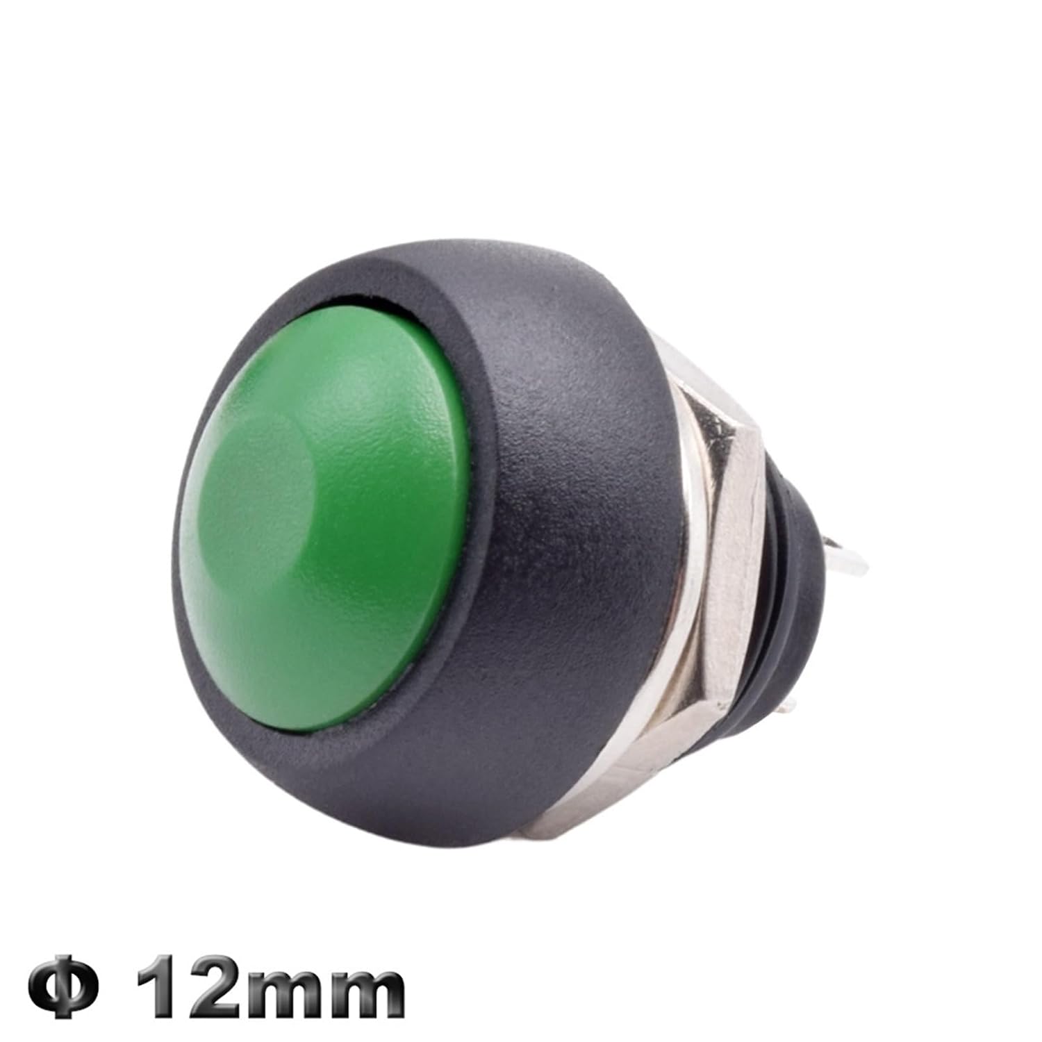 5/10Pcs Small Plastic Push Button Switch PBS 33B 2 Pin Round Head ON Off Momentary Self Reset Blue Red Green Black(Green,5pcs)