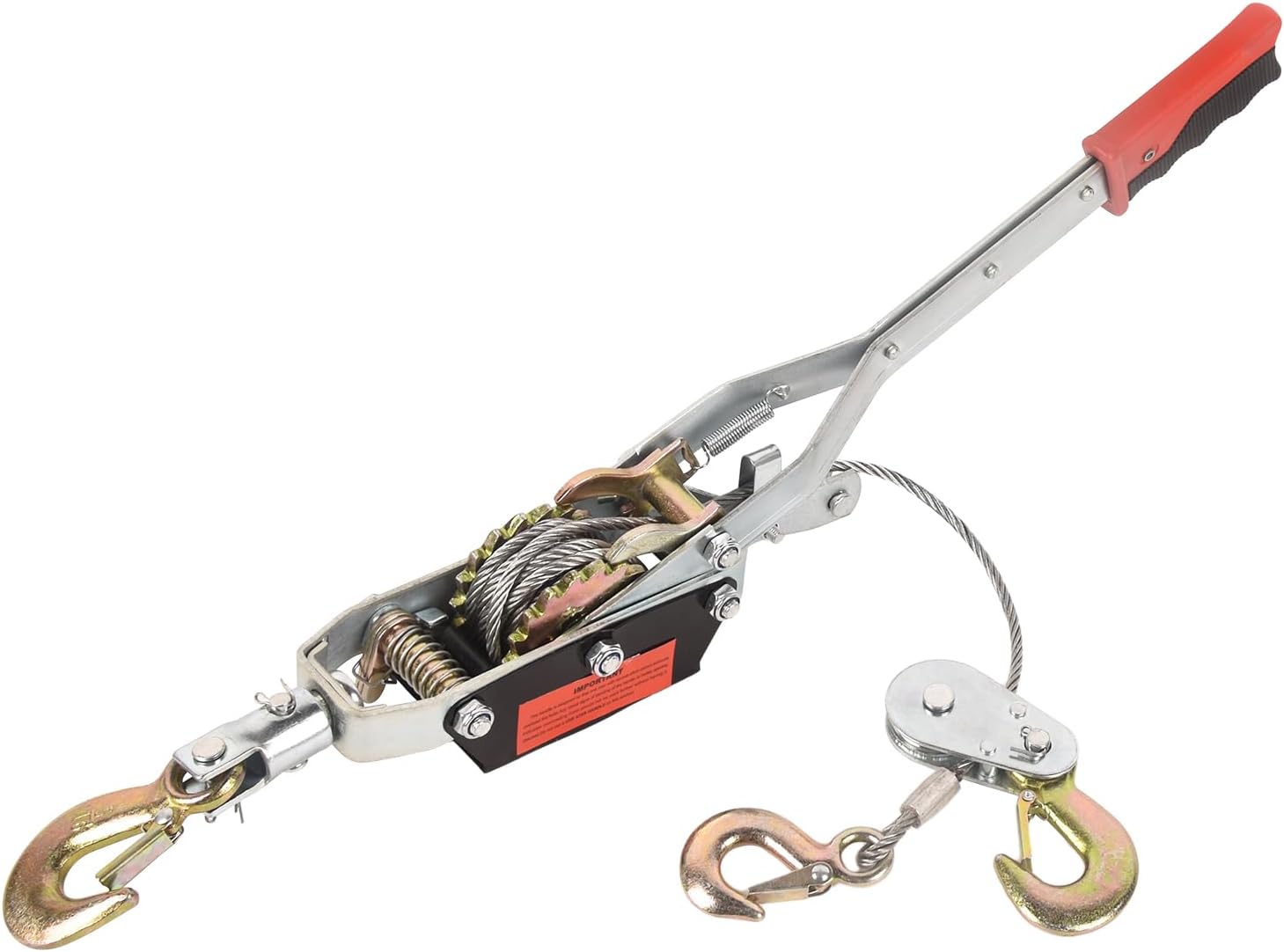 5T/10000Lbs Heavy Duty Winch with 3m/10ft Steel Cable, 2 Hooks, 2 Gears - Sturdy Come Along Tool Puller for Farm, Garden, Truck Towing & Heavy Equipment Handling