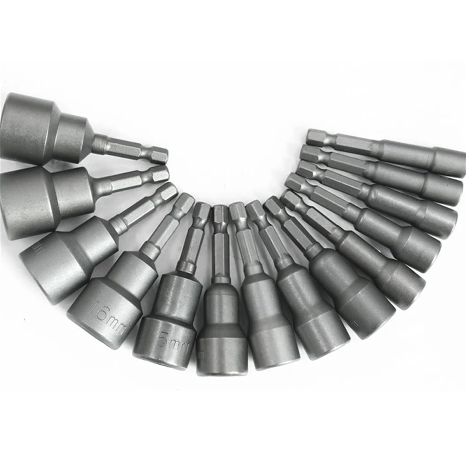 Puntas De Atornillar Destornillador de impacto magnético de 6 mm a 19 mm, juego de llaves hexagonales de 1/4, adaptador de broca for taladros eléctricos, kit de llaves de vaso for destornilladores de