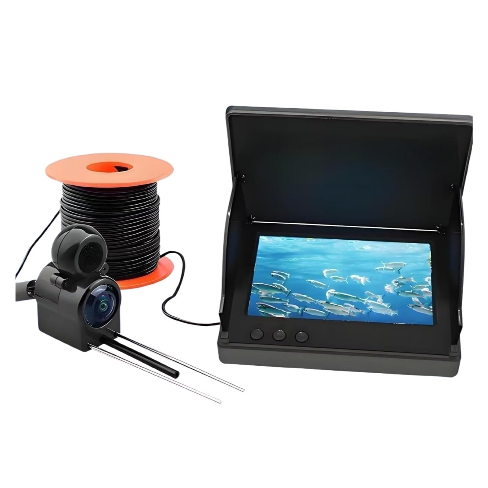Ecoscandaglio Portatile For Pesci, Acqua, Palmare, 1080P, LCD Da 4,3 Pollici, Fishfinder Subacqueo, Fotocamera Pesca A 120° Con Visione Notturna Immagini Ad Alta Definizione(4.3inch 15m)