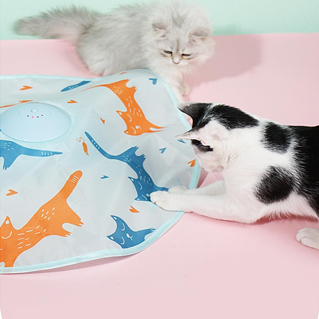 Jouet pour Animal de Compagnie sûr et Non Toxique pour Chat - Jouets pour Chat durables et Doux Jouet interactif pour Automatique Confortable et Doux, Bleu, Modèle de Charge