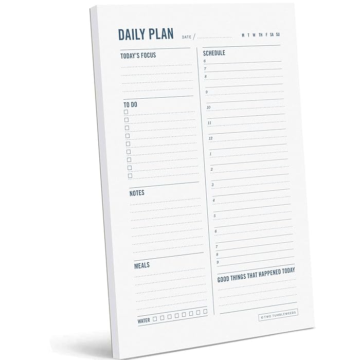 Buy Two Tumbleweeds Daily Planner Notepad Desktop To Do List Planning