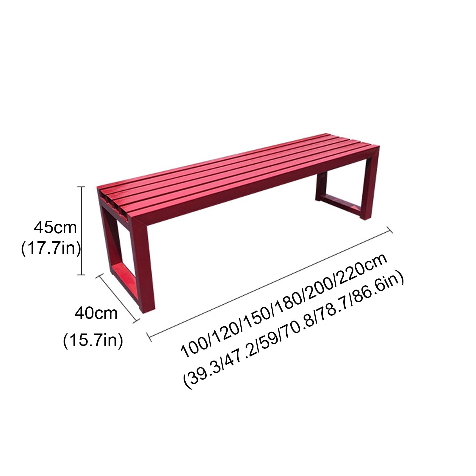 Banco de jardín de metal resistente a la intemperie de 180 cm, elegante banco de parque para jardín, patio, terraza, patio trasero, acabado blanco