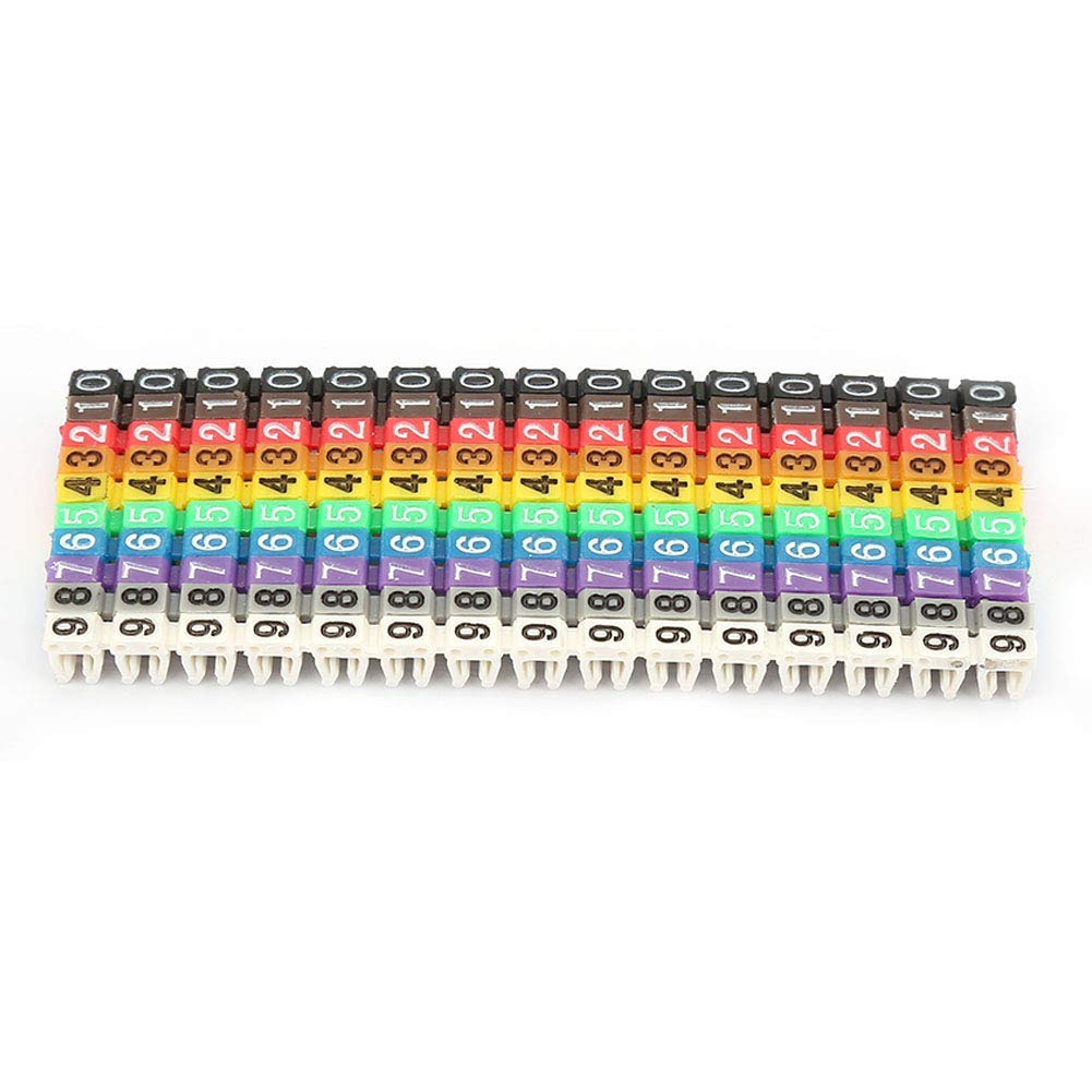 100/150 Szt. 1.5/2.5/4/6mm² Numeracja Drutu Znacznik Cyfrowy Numer Rury Znaczniki Drutu Etykieta Rura Znacznik Kablowy Kolorowy Numer Drutu(150 szt. -1,5 mm 1,5 kwadratowy)