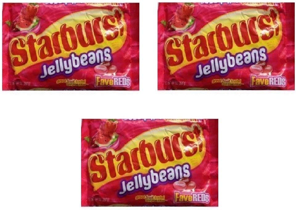 Starburst Fave Reds Jelly Beans, 14ounce Bag (Pack of 3