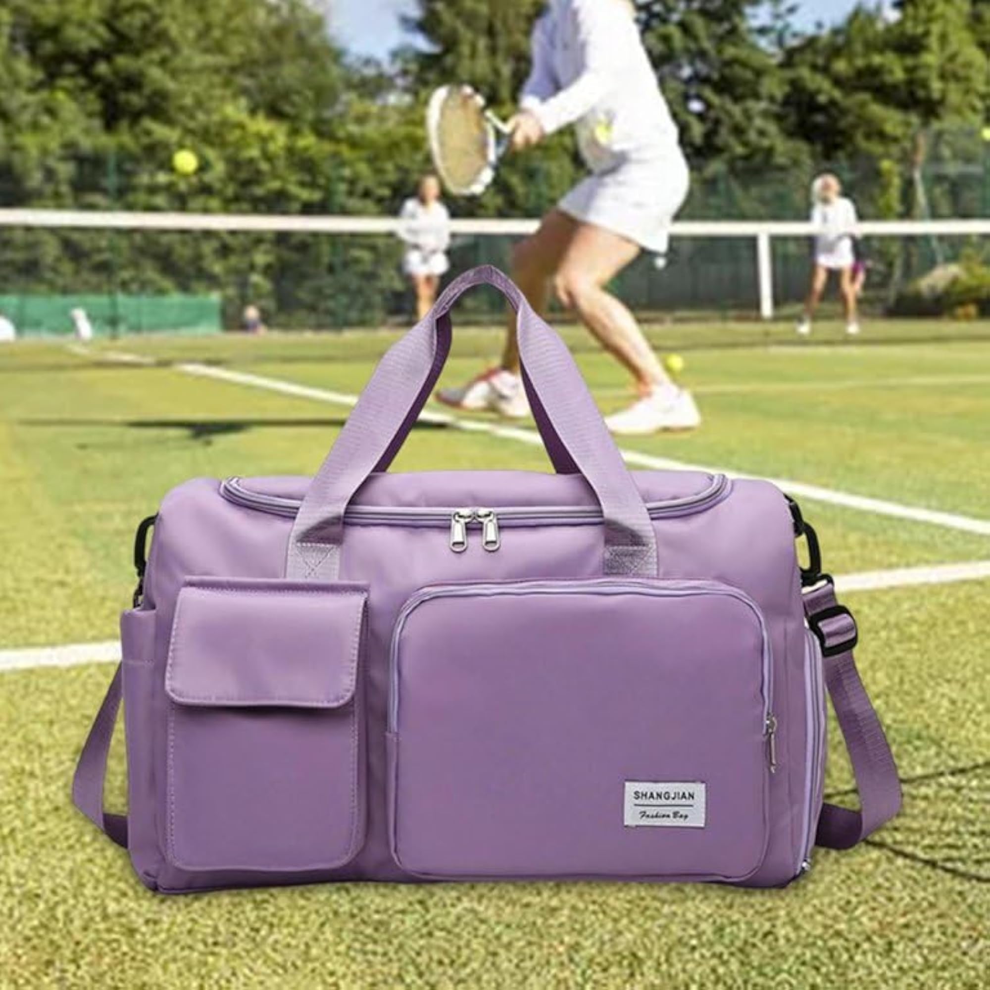 Imported Nylon Travel Duffle Bag with Wet Pocket