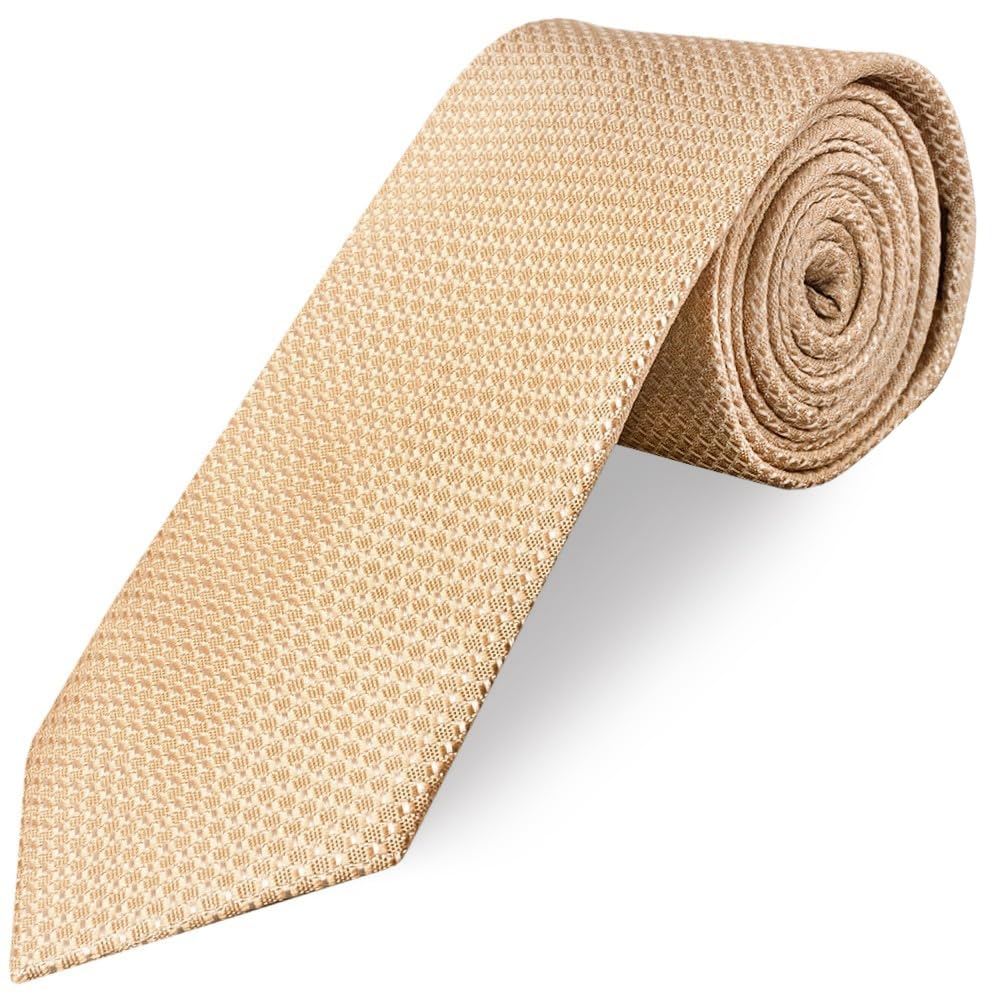 Ties R Us Men's Gold Textured Classic Tie