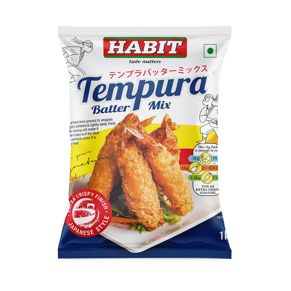 HABIT Tempura Batter Mix -1kg x Pack of 1 | Japanese Style Premix for Crispy & Light Tempura | Ideal for Deep Frying-image-36