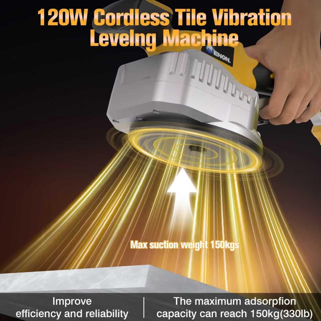 Cordless Tile Vibration Tool Machine for DeWalt 20V Battery - 150W Electric Tiler Tool with 12-Speed Adjustable Vibration, Digital Display & Suction Cup for Precise Floor & Wall Tile Installation