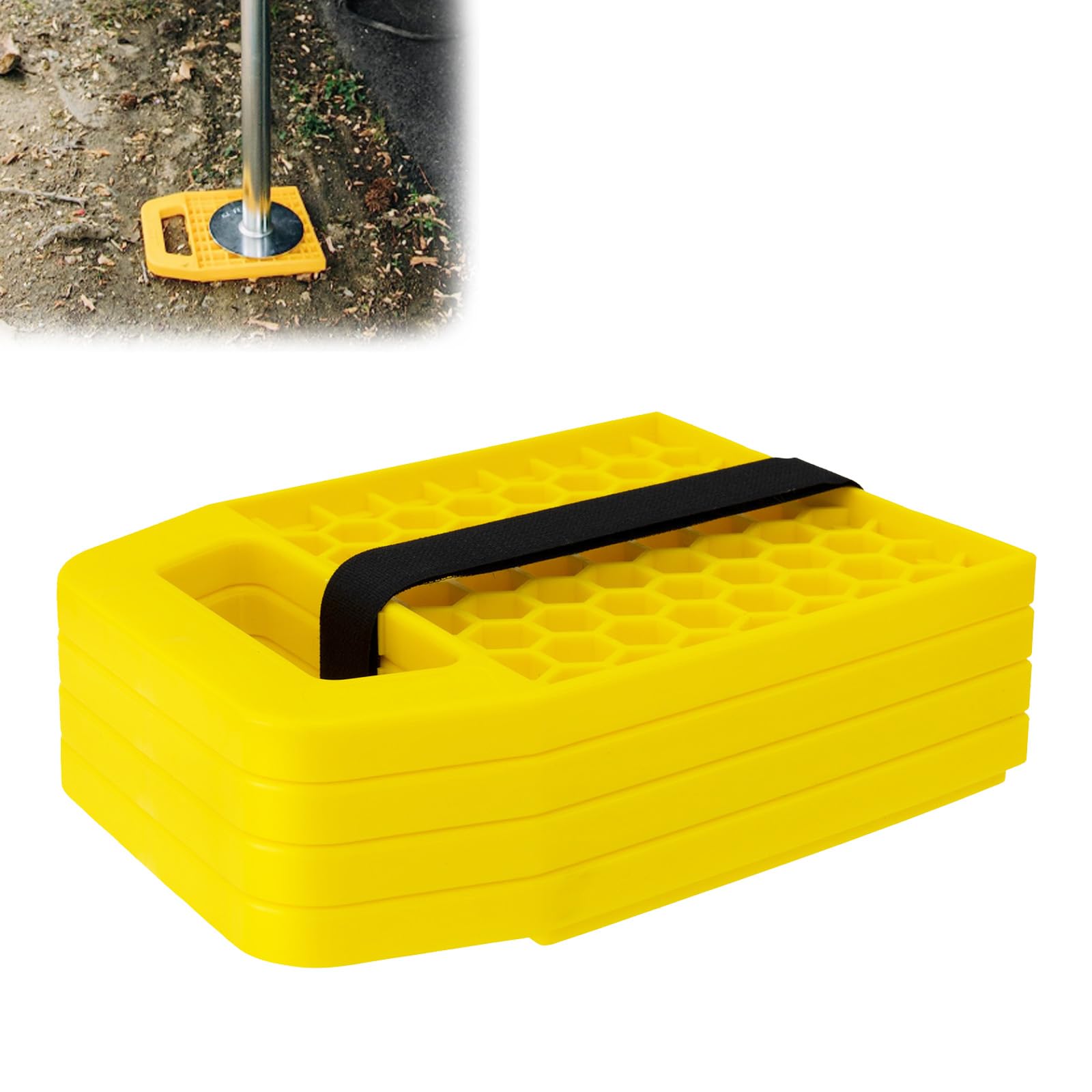 Set Di 4 Piastre Di Supporto Per Cric Camper Caravan, Blocco Livellamento Stabilizzatore Antiscivolo