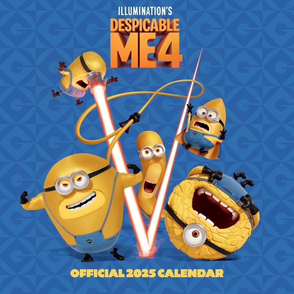 2025 Calendar Despicable Me 4 Movie Month to View Minions Square Calendar Official Product