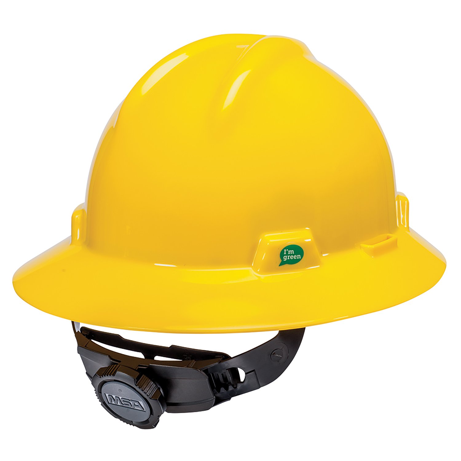 MSA 10150222 Green V-Gard Cap Style Safety Hard Hat With Fas-Trac III Ratchet Suspension | High Density Polyethylene Shell, Superior Impact Protection - Standard Size in Green