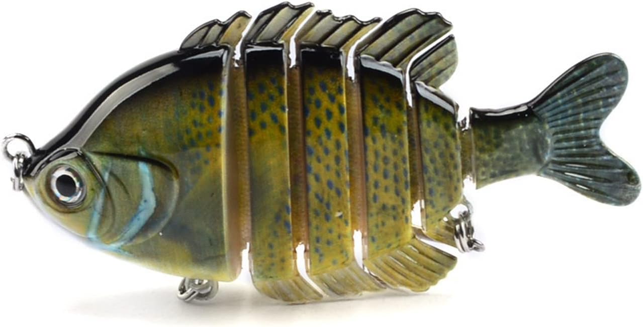 5Pcs 8.5cm 25g 6 Segmented Multi Jointed Swimbaits Lifelike Fishing Lures for Bass Trout Carp with Treble Hook 3D Eyes Freshwater Saltwater Fishing Tackle
