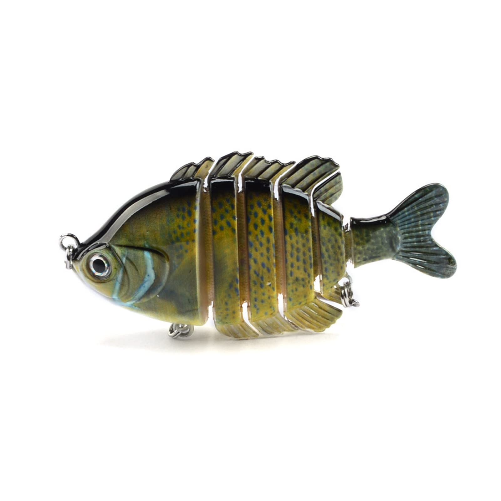 5 Stück 8,5 cm 25g 6 segmentierte mehrgelenkige Swimbaits Lebensechte Angelköder für Bassforellen-Karpfen mit Diskanthaken 3D-Augen Süßwasser-Salzwasser-Angelgerät
