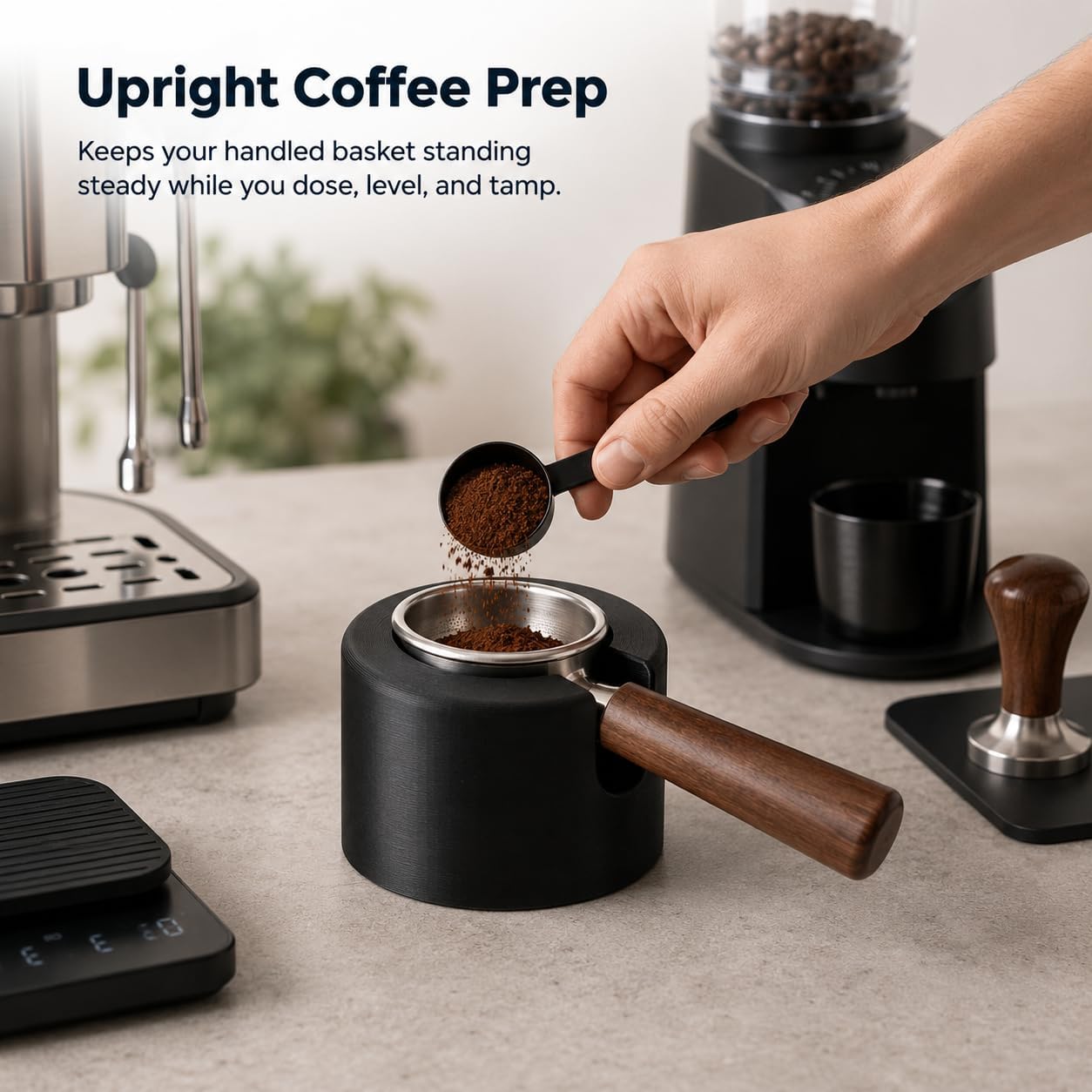 Espresso Portafilter Stand Compatible with La Pavoni Europiccola – Stable 49mm or 51mm Tamping Base | Compact Countertop Holder | Coffee Bar Organizer for Lever Tools image 3
