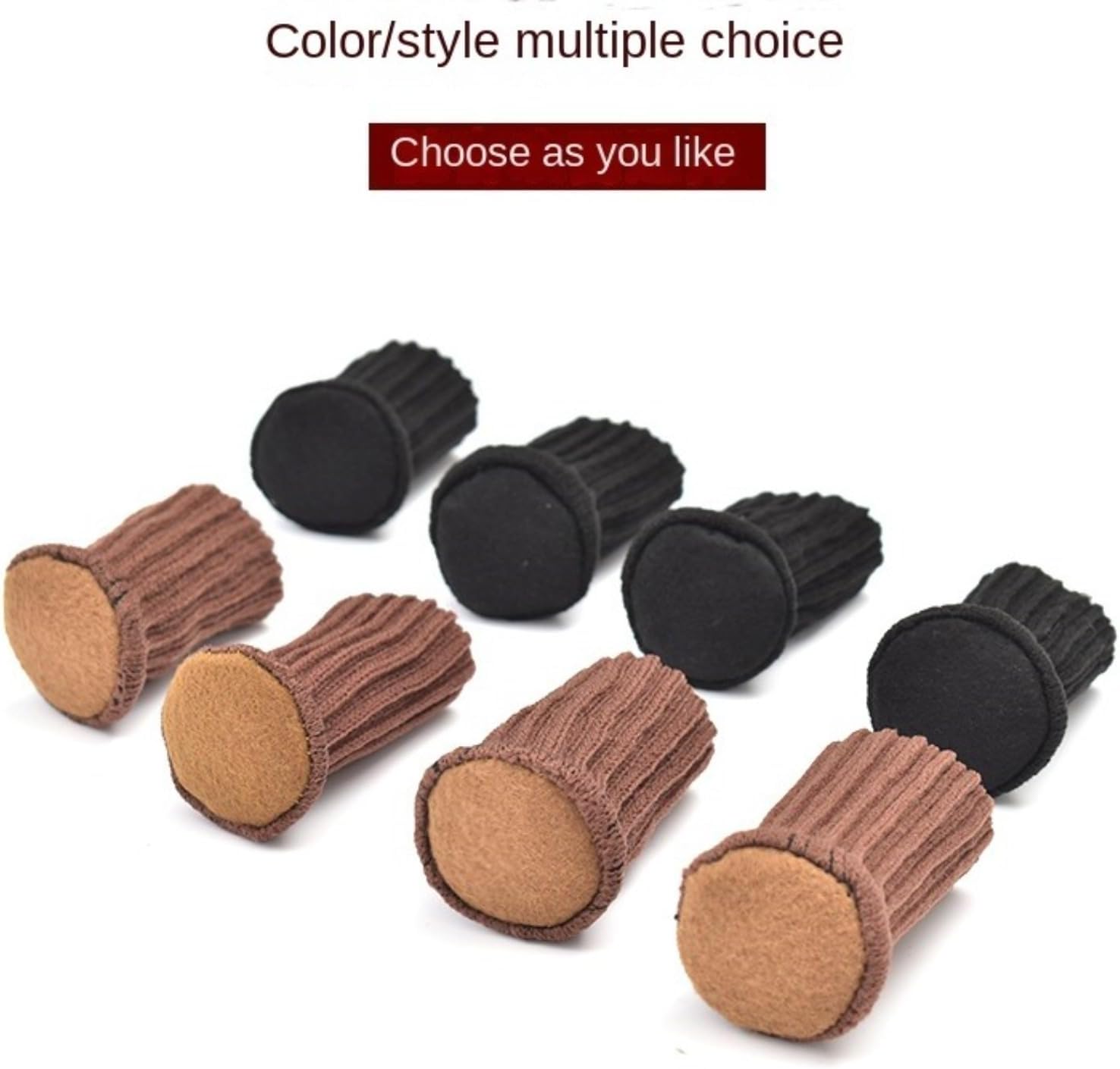 4pcs Felt Cloth Table and Chair Foot Covers, Woolen Floor Protection Covers, Thickened, Wear-Resistant, Anti Slip, Silent Stools, Chairs, Felt Foot Pads