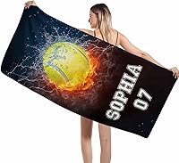 Vista 36 de Interestprint Toalla de playa personalizada con logotipo de secado rápido para él y ella, toalla de playa personalizada con texto blanco y morado