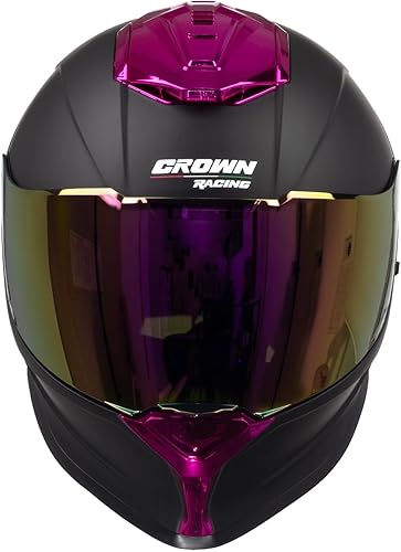 Miniatura 3 de Crown Racing Cascos de motocicleta, casco de moto de calle de cara completa, aprobado por DOT model-LW600